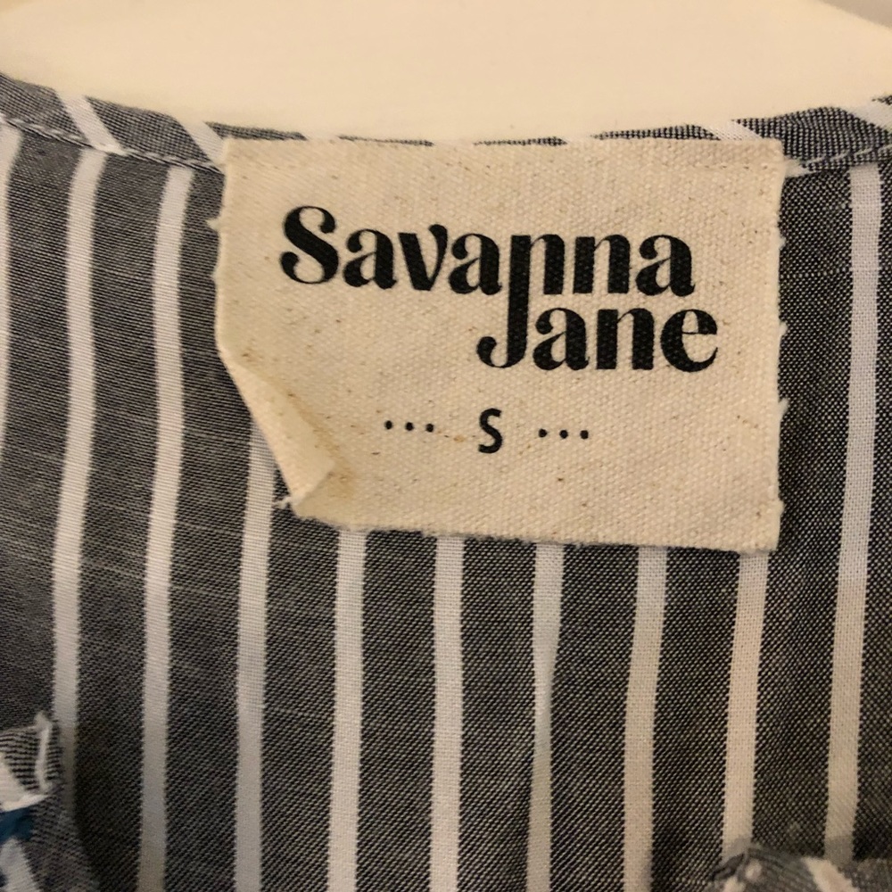 Savanna Jane Women's Striped Embroidered Top - Multicolor - Picture 3 of 3